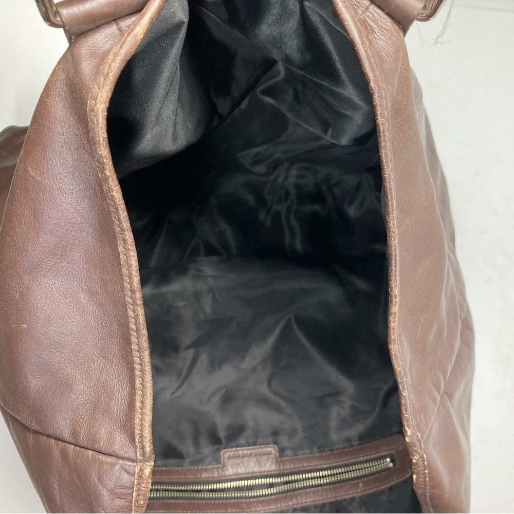 Y2K Marc Jacobs Large Brown Leather Horizontal Tote Bag  22x17" Big Tote - Picture 15 of 16